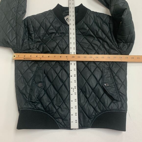 Volcom Flight Jacket Womens S Small Black Full Zip Insulated Quilted Bomber - Picture 8 of 16